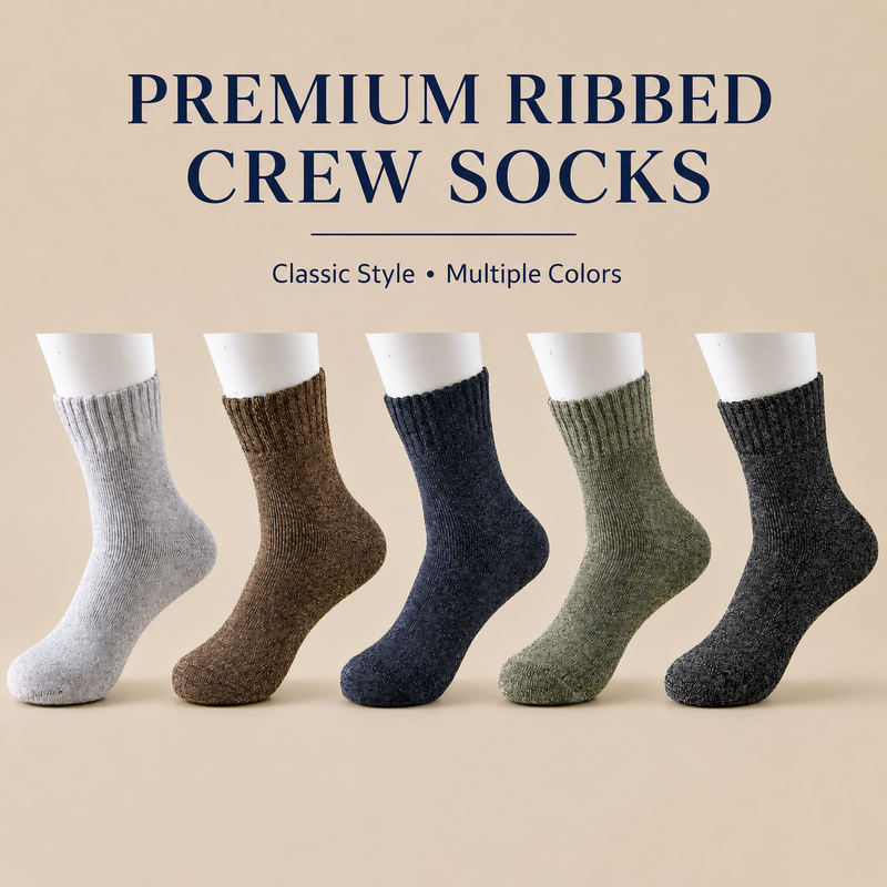 Basiques quotidiens et côtelés — Huakui OEM sock manufacturing
