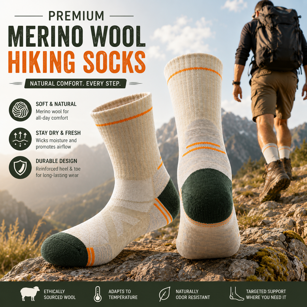 Mérinos & outdoor — Huakui OEM sock manufacturing